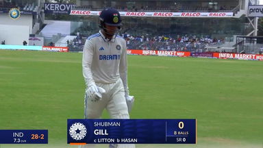IND vs BAN 2024, 1ST Test: Shubman Gill Wicket