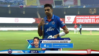 M02: DC vs KXIP – Ravichandran Ashwin Wicket