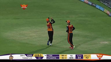 M54: SRH vs KKR – Chris Lynn Wicket