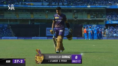 M22: MI vs KKR –  Rahmanullah Gurbaz  Wicket