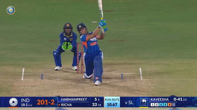 IND-W vs SL-W 2025, 4th T20I: Richa Ghosh Six