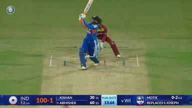 IND vs WI 2026, 3rd T20I: Abhishek Sharma Six