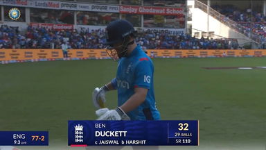 IND vs ENG 2025, 1st ODI: Ben Duckett Wicket