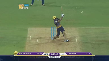 M7: MI vs KKR – Manish Pandey Six