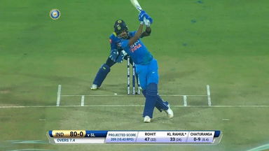 IND vs SL 2017, 2nd T20I: KL Rahul Six