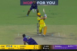 IPL 2025 M57: KKR vs CSK - MS Dhoni Six