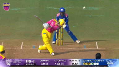 Six: Match 10, UP Warriorz vs Mumbai Indians, WPL 2026: Phoebe Litchfield Six