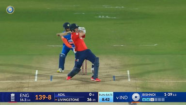 IND vs ENG 2025, 3rd T20I: Liam Livingstone Six