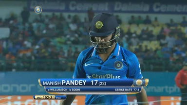 IND vs NZ 2016, 1st ODI: Manish Pandey Wicket
