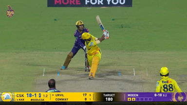 IPL 2025 M57: KKR vs CSK - Urvil Patel Six