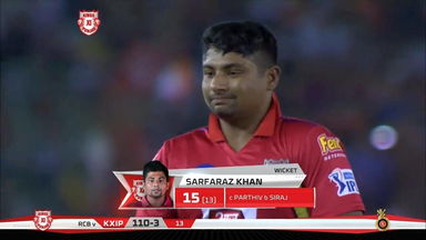 M28: KXIP vs RCB – Sarfaraz Khan Wicket