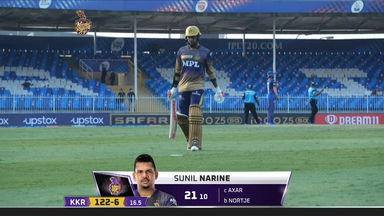 M41: KKR vs DC – Sunil Narine Wicket