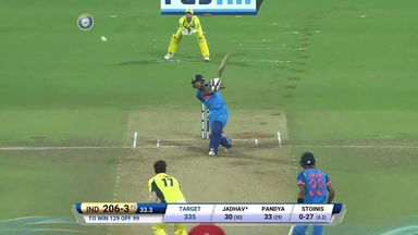 IND vs AUS 2017, 4th ODI: Kedar Jadhav Six