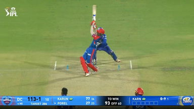 IPL 2025 M29: DC vs MI - Abishek Porel Six