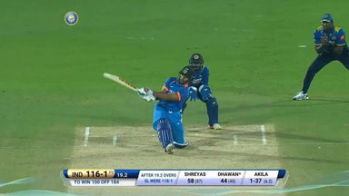 IND vs SL 2017, 3rd ODI: Shikhar Dhawan Six
