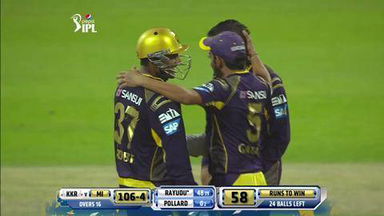 M1: MI vs KKR – Ambati Rayudu Wicket
