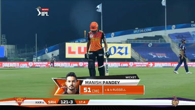 M08: KKR vs SRH – Manish Pandey Wicket