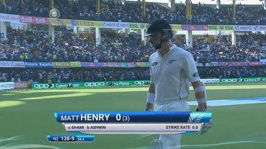 India VS NZ 2016, 3rd Test day 4 - Matt Henry Wicket