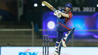SMASHED: Warner hits 4,4,6 against Umran Malik