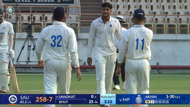 Ranji Trophy 2025-26, Saurashtra vs Madhya Pradesh: Aryan Pandey's superb 4/31 spurs Madhya Pradesh