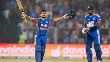Ishan Kishan hits maiden T20I century with stunning 103(43)