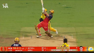 IPL 2025 M52: RCB vs CSK - Jacob Bethell Six