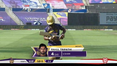 M24: KXIP vs KKR – Rahul Tripathi Wicket