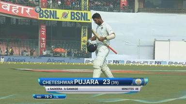 IND vs SL 2017, 3rd Test Day 1: Cheteshwar Pujara Wicket