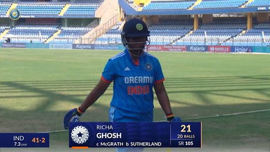 IND-W vs AUS-W 2023-24, 1st ODI: Richa Ghosh Wicket