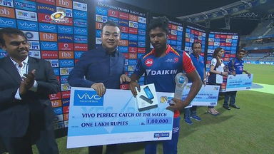 M25: MI vs DD  – VIVO perfect catch of the match – Sanju Samson