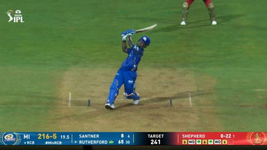 IPL 2026 M20: MI vs RCB - Sherfane Rutherford Six