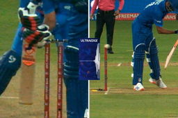 HOW DID THAT NOT FALL? Kuldeep hits the off stump but the bails refuse to fall