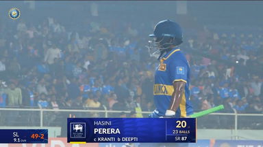 IND-W vs SL-W 2025, 1st T20I: Hasini Perera Wicket