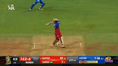 M25: MI vs RCB – Dinesh Karthik Six
