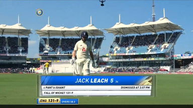 IND vs ENG 2021, 2nd Test, Day 2: Jack Leach Wicket