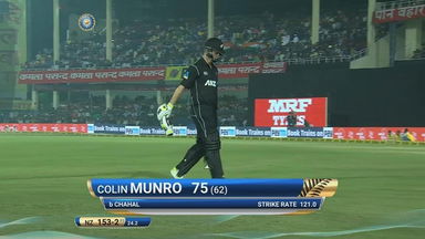 IND vs NZ 2017, 3rd ODI: Colin Munro Wicket