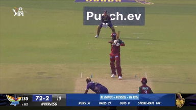 M28: KKR vs LSG – K L Rahul Six