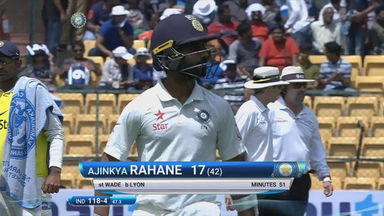 IND vs AUS 2017 - 2nd Test day 1 : Ajinkya Rahane Wicket