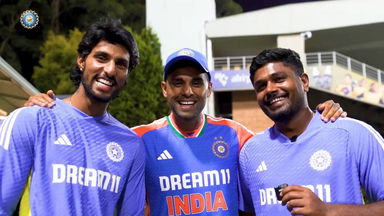 Captain SKY interviews match winners Sanju Samson and Tilak Varma