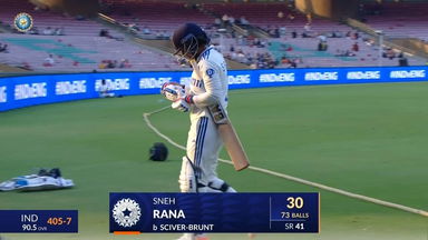 IND-W vs ENG-W 2023, 1st Test: Sneh Rana Wicket