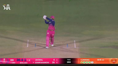 IPL 2026 M36: RR vs SRH - Vaibhav Sooryavanshi Six