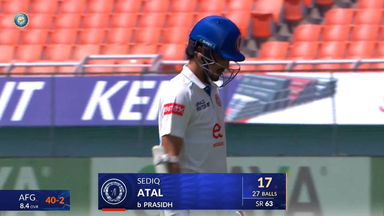 IND vs AFG 2026, Only Test: Sediqullah Atal Wicket