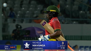 IND-W vs ZIM-W 2026, 2nd ODI: Michelle Mavunga Wicket