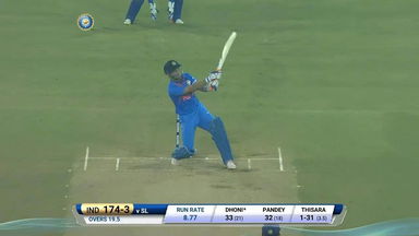IND vs SL 2017, 1st T20I: MS Dhoni Six