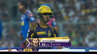 M49: KKR vs RR – Nitish Rana Wicket