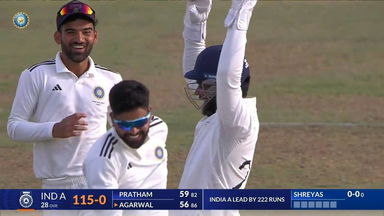 DULEEP TROPHY 2024, India A vs India D: India A 2nd Innings Fall of Wickets