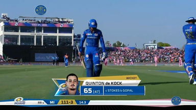 M36: RR vs MI – Quinton de Kock Wicket