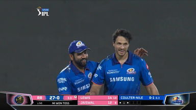 M51: RR vs MI  – Fall of Wickets