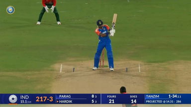 IND vs BAN 2024, 3rd T20I: Hardik Pandya Six