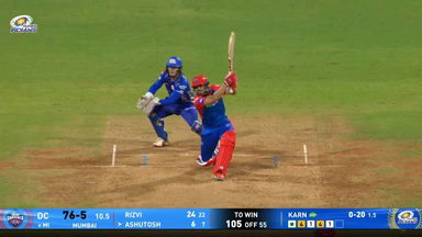 IPL 2025 M63: MI vs DC - Ashutosh Sharma Six